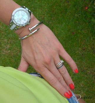 Bransoletka srebrna sztywna gwóźdź otwierana ✓Biżuteria Chanel ✓ Srebrne bransoletki  (3).JPG